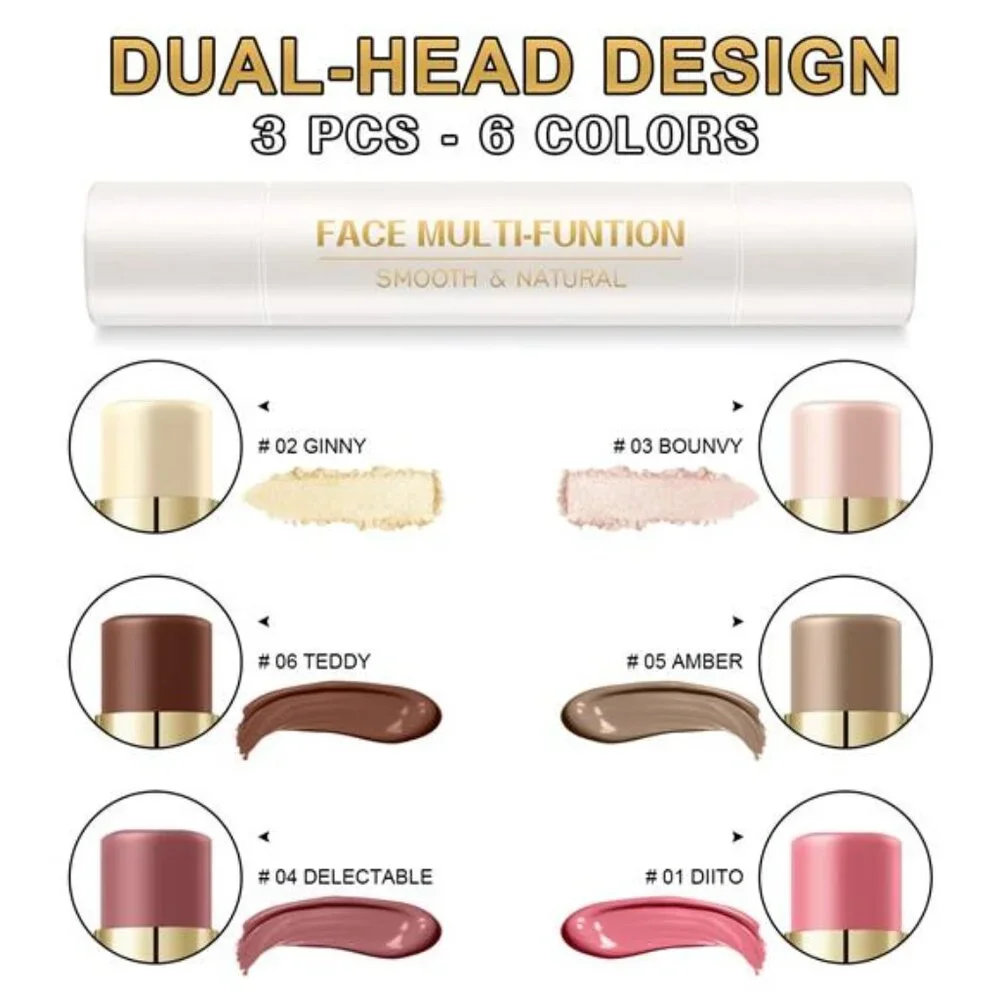6 Colors Cream Contour Stick Makeup Contour Kit